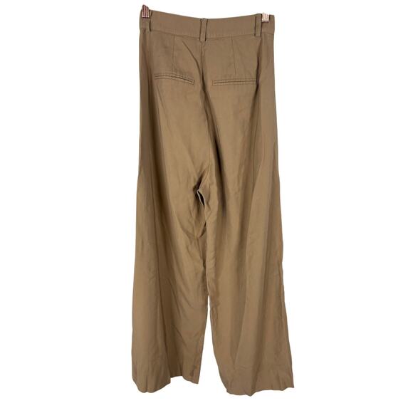 NONchalant Label Fabi Wide Leg Pants Trouser High Rise Pleated Front Camel Sz XS - Picture 8 of 11